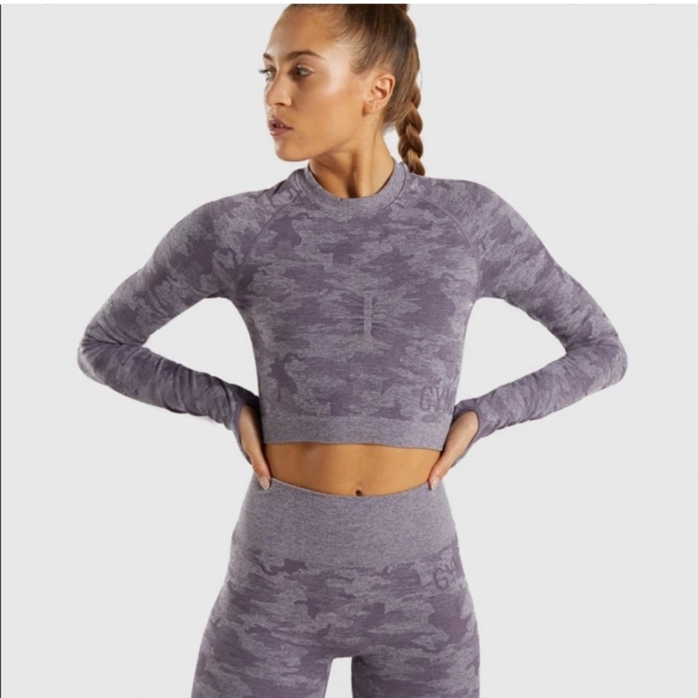 Gymshark Seamless Camo Crop Top